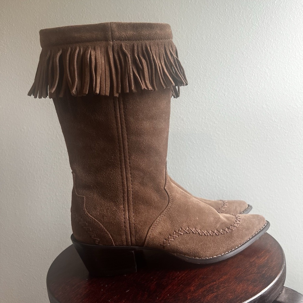 Crush Boots By Durango‎ Women's 7.5 Suede Leather Fringe Festival